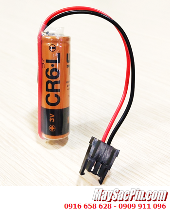 FUJI CR6.L (Zắc Mitsu); Pin nuôi nguồn PLC FUJI CR6.L lithium 3.0v AA 2300mAh, Xuất xứ NHẬT 